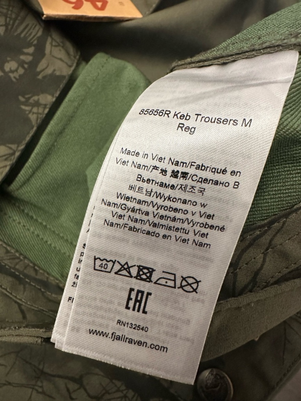 Fjallraven Keb Trouser Pants Cargo Mens 30-31” Camo Green NWT - Picture 8 of 10